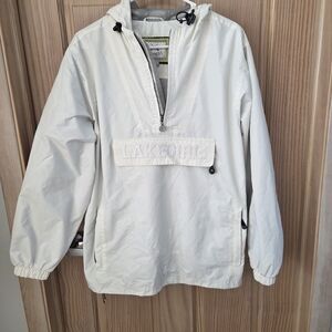 Lakegirl White Anorak Rain Jacket Windbreaker Small